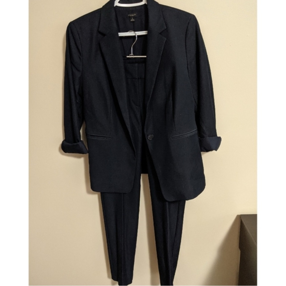 Ann Taylor Factory Blue Blazer Classic Suit Jacket